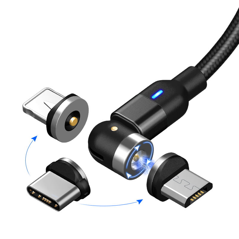 Cable USB magnético black_360 de carga rápida 3 en 1 Meru Express